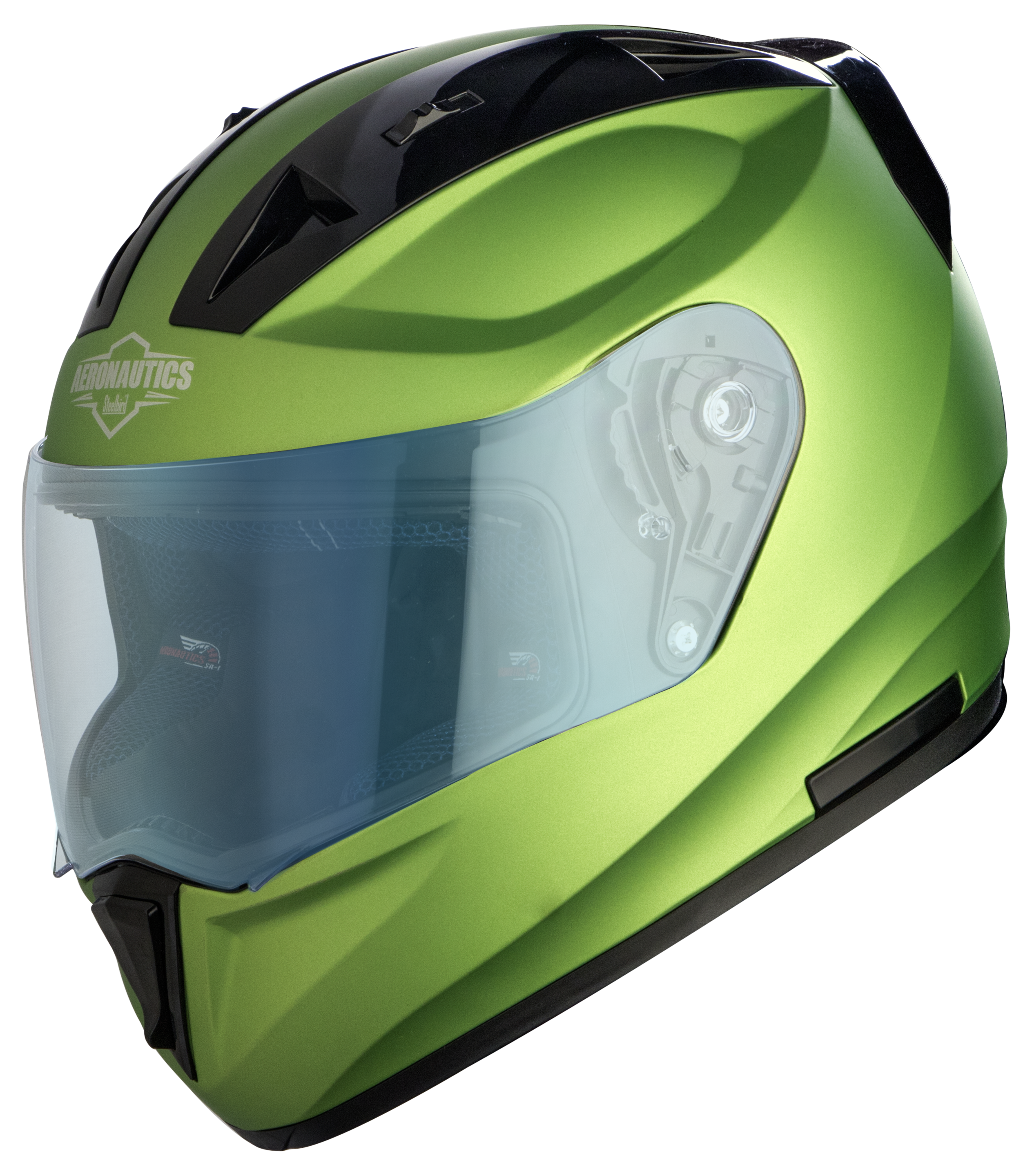 SA-1 Aeronautics Mat Y. Green (Fitted With Clear Visor Extra Blue Night Vision Visor Free)